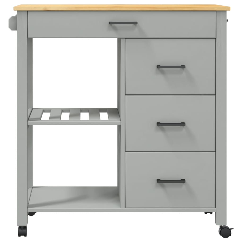 Kitchen Trolley MONZA 84x40x88.5 cm Solid Wood Pine