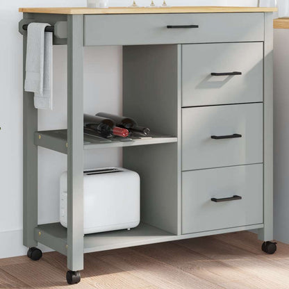 Kitchen Trolley MONZA 84x40x88.5 cm Solid Wood Pine
