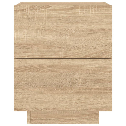 Bedside Cabinet with LED Lights Sonoma Oak Engineered Wood