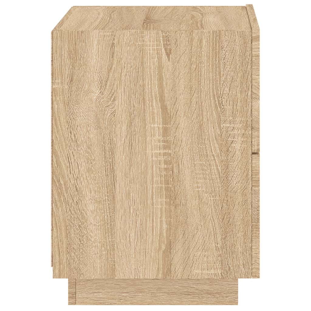 Bedside Cabinet with LED Lights Sonoma Oak Engineered Wood