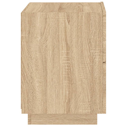 Bedside Cabinet with LED Lights Sonoma Oak Engineered Wood