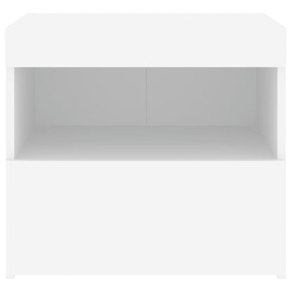 Bedside Cabinets with LED Lights 2 pcs White 50x40x45 cm