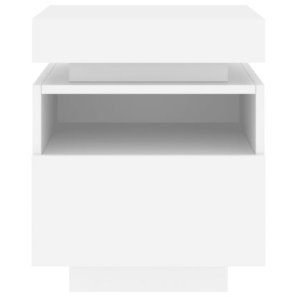 Bedside Cabinets with LED Lights 2 pcs White 40x39x48.5 cm