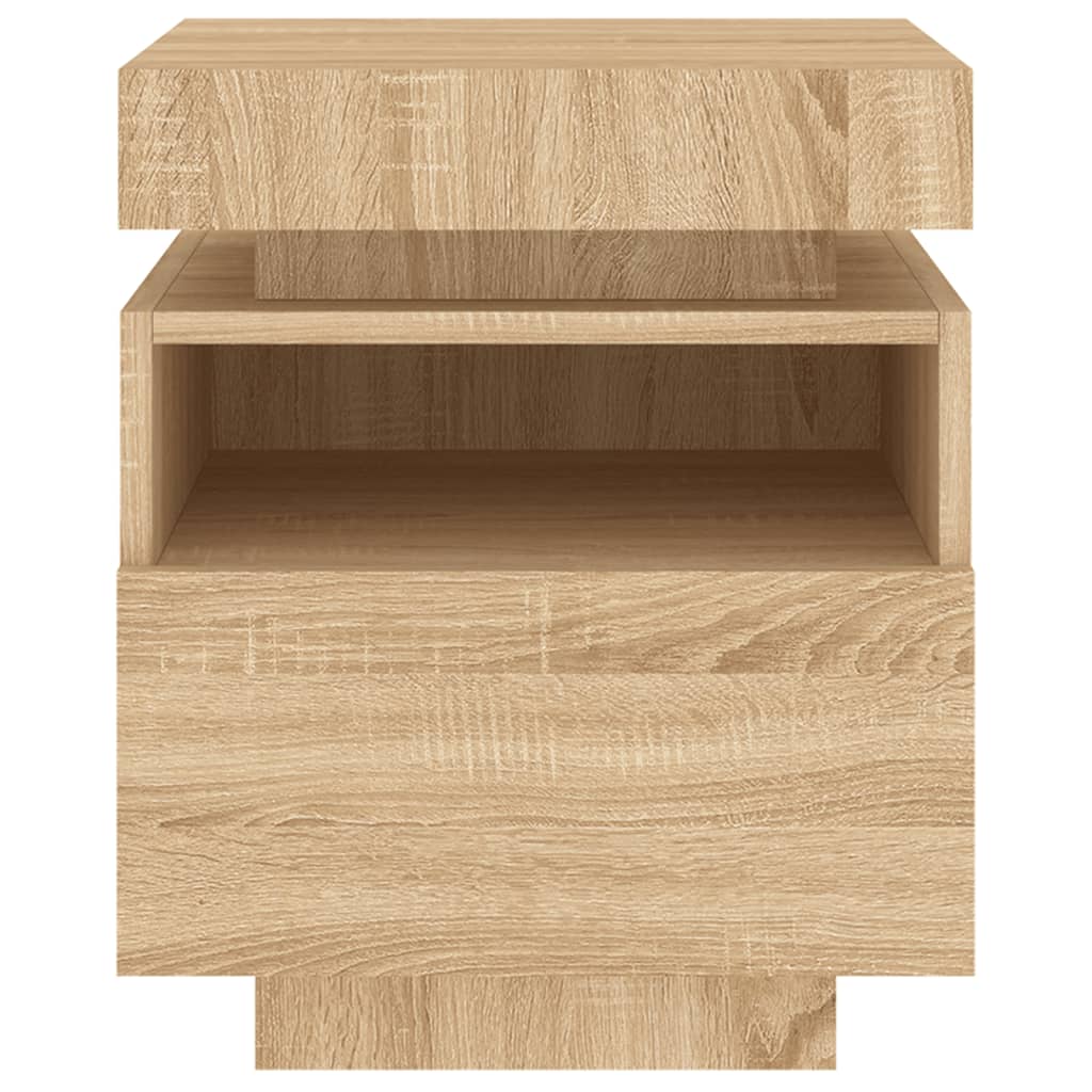 Bedside Cabinet with LED Lights Sonoma Oak 40x39x48.5 cm