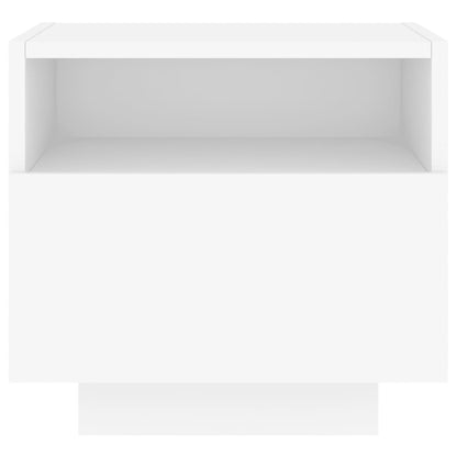 Bedside Cabinet with LED Lights White 40x39x37 cm