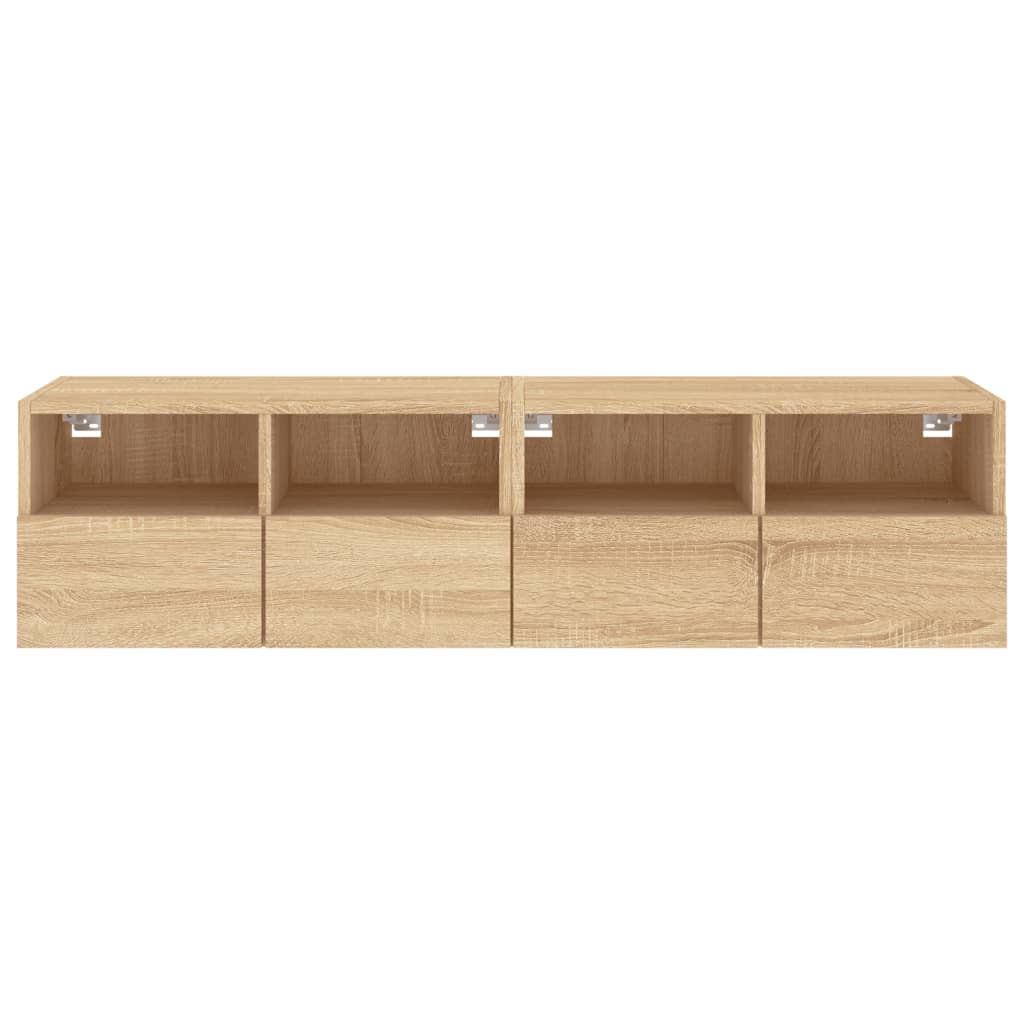 TV Wall Cabinets 2 pcs Sonoma Oak 60x30x30 cm Engineered Wood