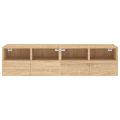 TV Wall Cabinets 2 pcs Sonoma Oak 60x30x30 cm Engineered Wood