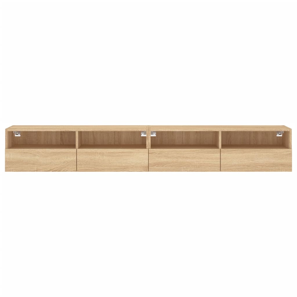 TV Wall Cabinets 2 pcs Sonoma Oak 100x30x30 cm Engineered Wood