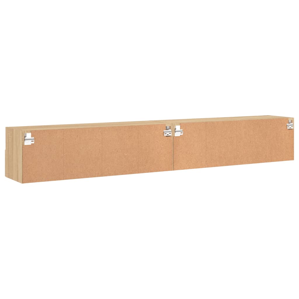 TV Wall Cabinets 2 pcs Sonoma Oak 100x30x30 cm Engineered Wood