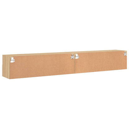 TV Wall Cabinets 2 pcs Sonoma Oak 100x30x30 cm Engineered Wood