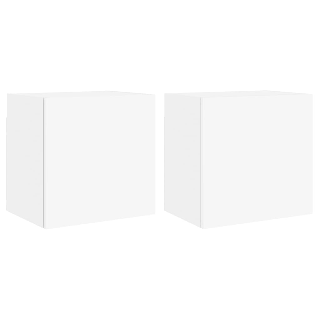 TV Wall Cabinets 2 pcs White 40.5x30x40 cm Engineered Wood