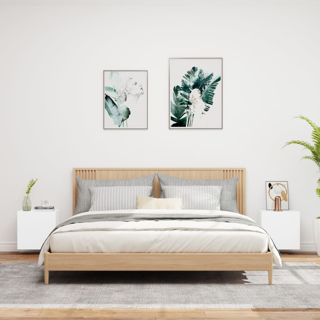 TV Wall Cabinets 2 pcs White 40.5x30x40 cm Engineered Wood