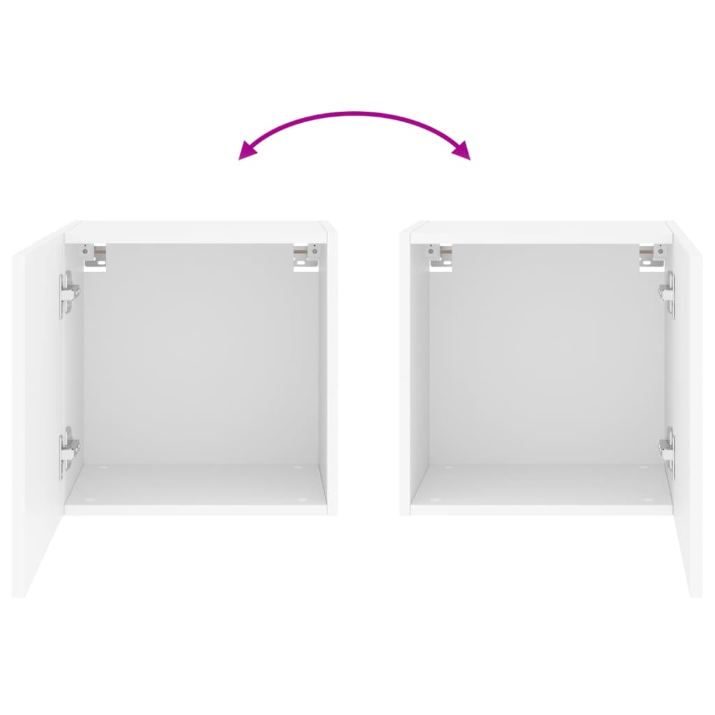 TV Wall Cabinets 2 pcs White 40.5x30x40 cm Engineered Wood