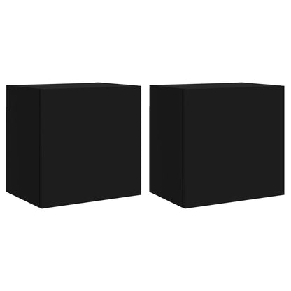 TV Wall Cabinets 2 pcs Black 40.5x30x40 cm Engineered Wood