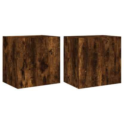 TV Wall Cabinets 2 pcs Smoked Oak 40.5x30x40 cm Engineered Wood