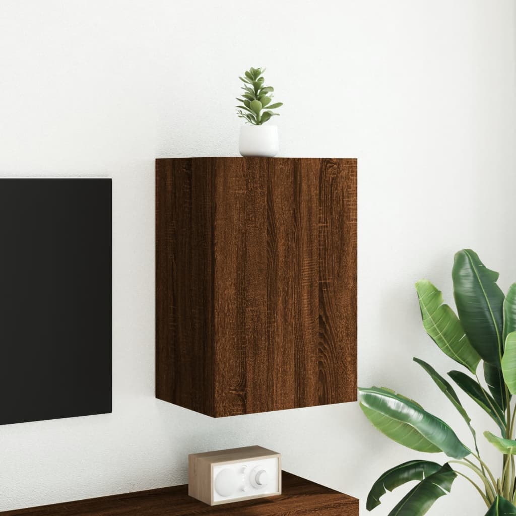 TV Wall Cabinet Brown Oak 40.5x30x60 cm Engineered Wood