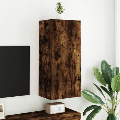 TV Wall Cabinet Smoked Oak 40.5x30x90 cm Engineered Wood