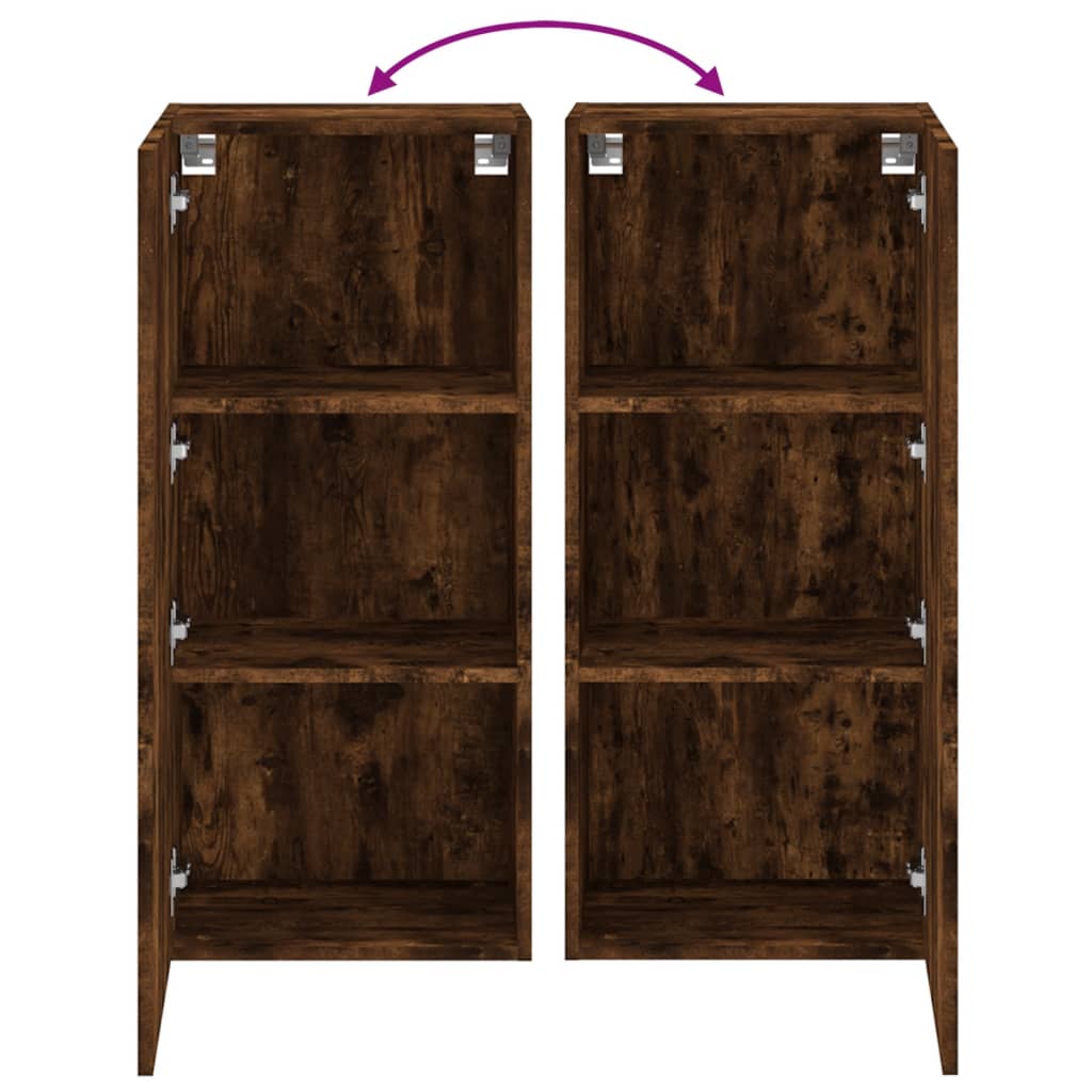 TV Wall Cabinet Smoked Oak 40.5x30x90 cm Engineered Wood