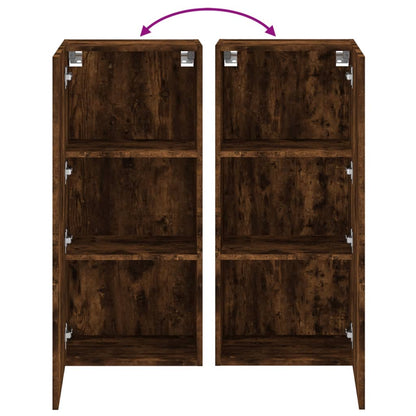 TV Wall Cabinet Smoked Oak 40.5x30x90 cm Engineered Wood