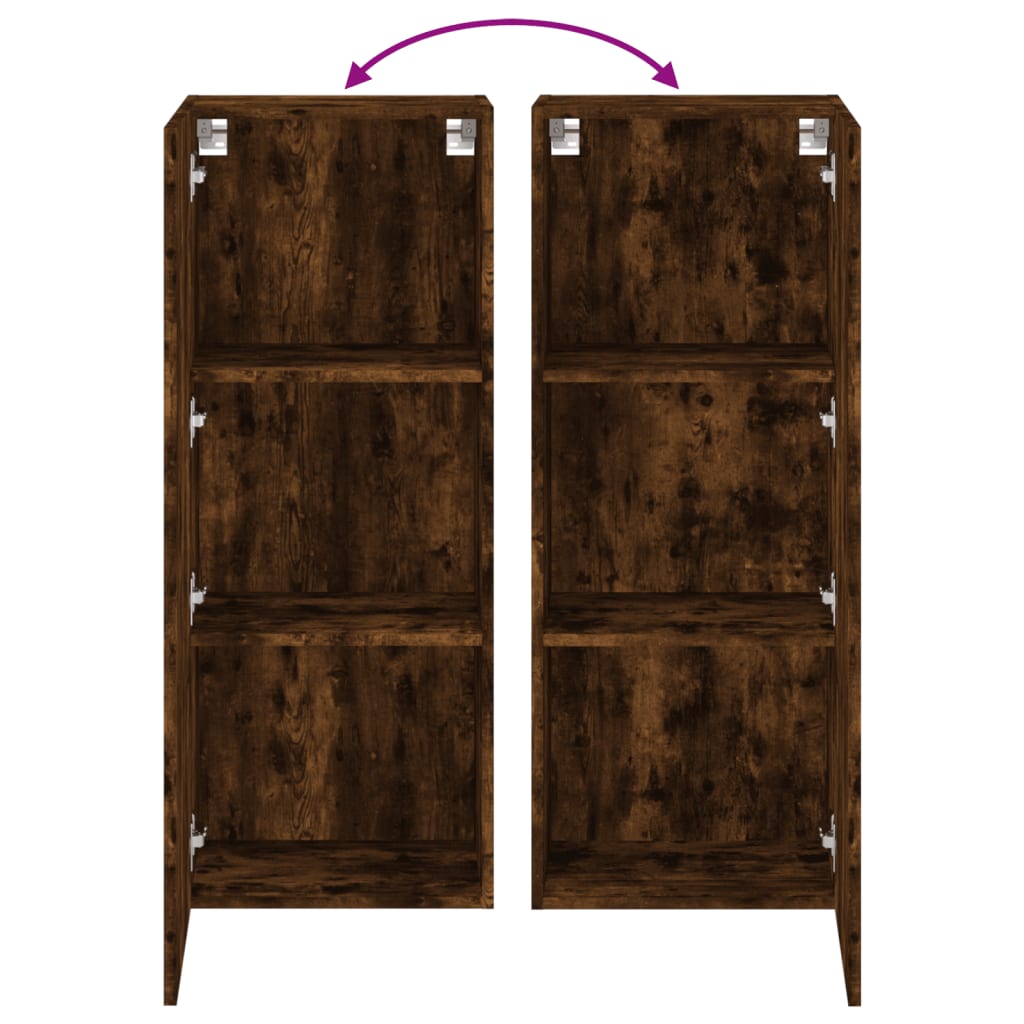 TV Wall Cabinet Smoked Oak 40.5x30x102 cm Engineered Wood