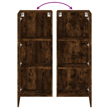 TV Wall Cabinet Smoked Oak 40.5x30x102 cm Engineered Wood