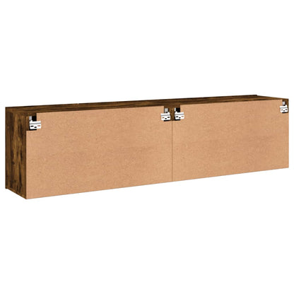 TV Cabinets Wall-mounted 2 pcs Smoked Oak 80x30x41 cm