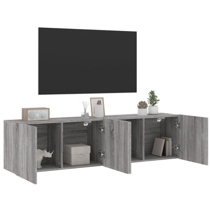 TV Cabinets Wall-mounted 2 pcs Grey Sonoma 80x30x41 cm
