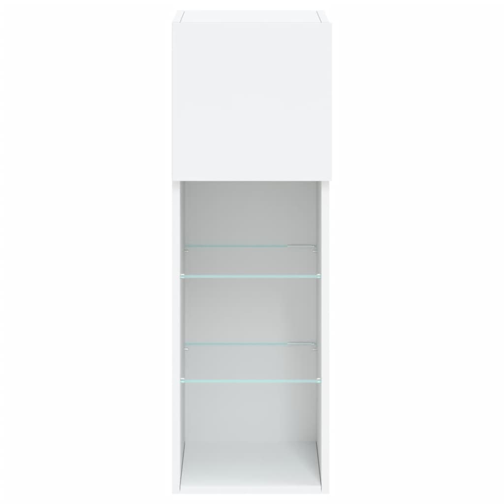 TV Cabinet with LED Lights White 30.5x30x90 cm