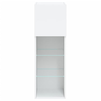 TV Cabinet with LED Lights White 30.5x30x90 cm