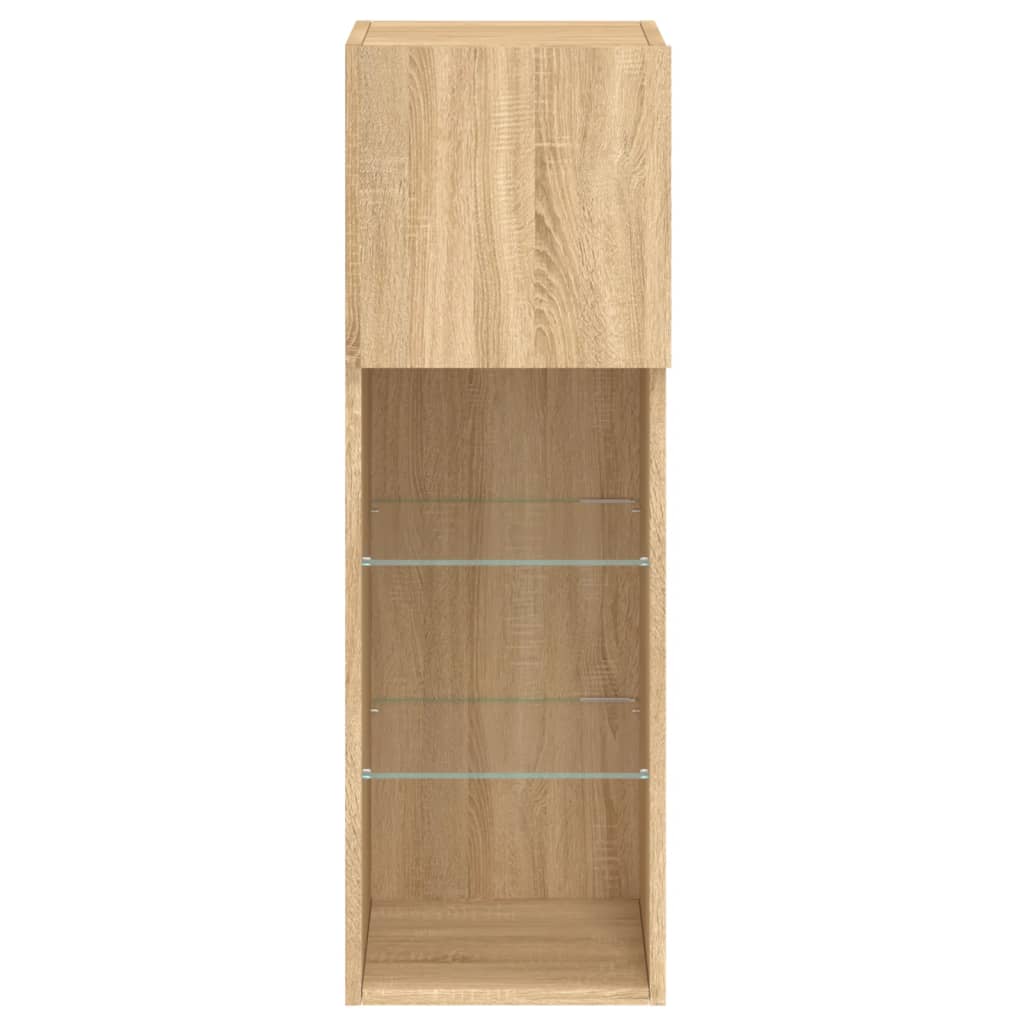 TV Cabinet with LED Lights Sonoma Oak 30.5x30x90 cm
