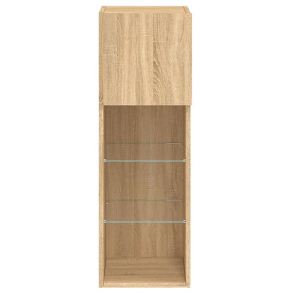 TV Cabinet with LED Lights Sonoma Oak 30.5x30x90 cm