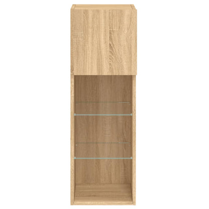 TV Cabinets with LED Lights 2 pcs Sonoma Oak 30.5x30x90 cm