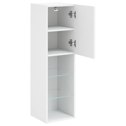 TV Cabinet with LED Lights White 30.5x30x102 cm