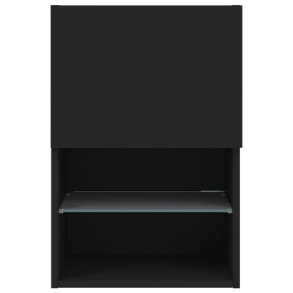 TV Cabinet with LED Lights Black 40.5x30x60 cm