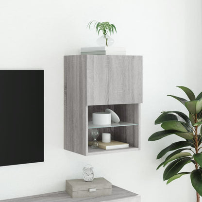 TV Cabinet with LED Lights Grey Sonoma 40.5x30x60 cm
