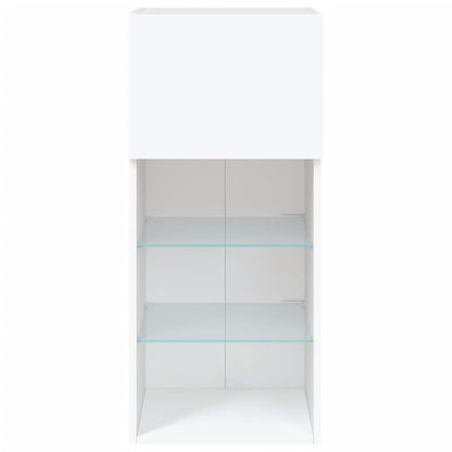 TV Cabinet with LED Lights White 40.5x30x90 cm