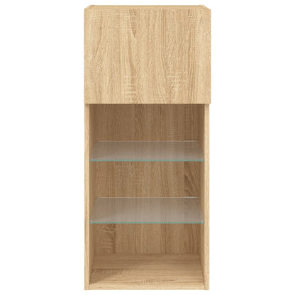 TV Cabinet with LED Lights Sonoma Oak 40.5x30x90 cm