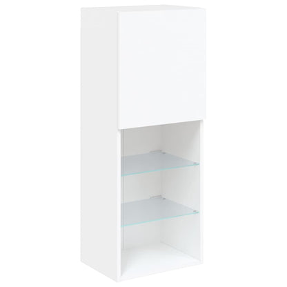 TV Cabinet with LED Lights White 40.5x30x102 cm