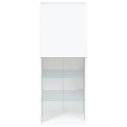 TV Cabinet with LED Lights White 40.5x30x102 cm