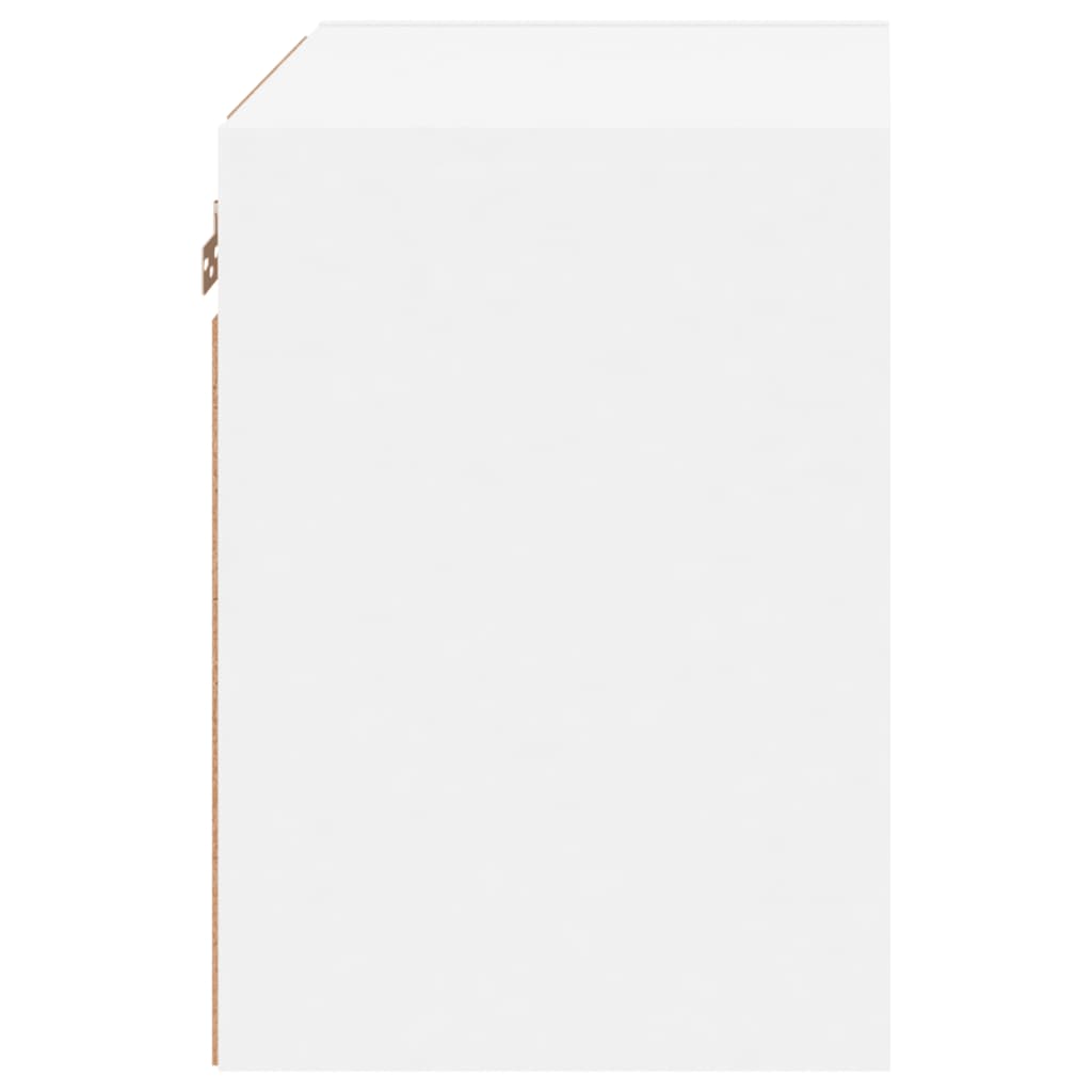 Bedside Cabinet with LED Lights Wall-mounted White