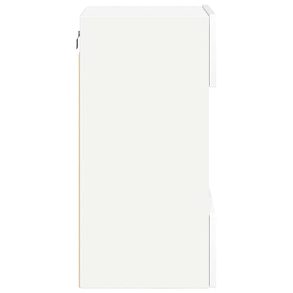 Wall Cabinets with LED Lights for TV 2 pcs White 40x30x60.5 cm