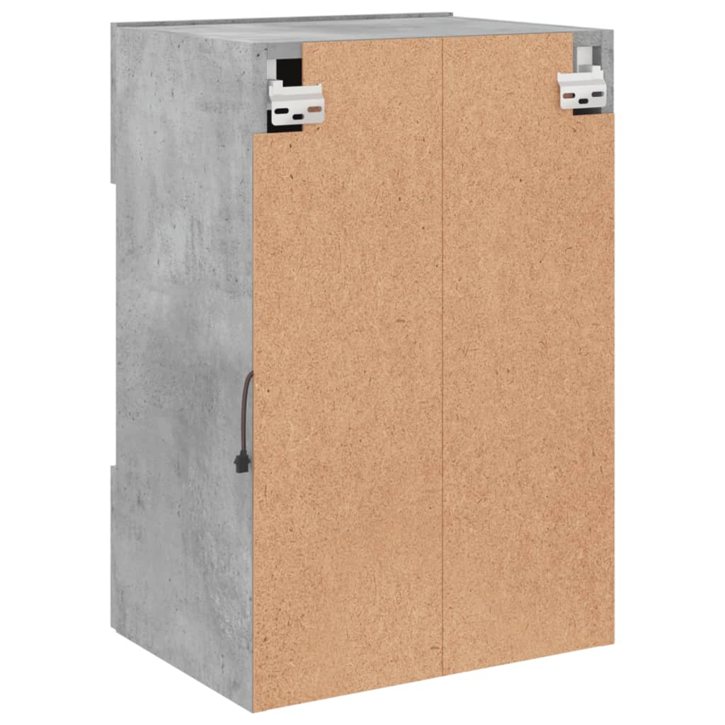 TV Wall Cabinet with LED Lights Concrete Grey 40x30x60.5 cm