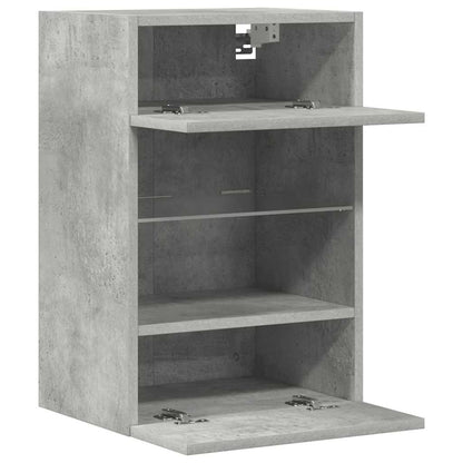 Wall Cabinets with LED Lights for TV 2 pcs Concrete Grey 40x30x60.5 cm