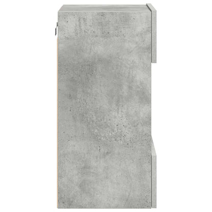 Wall Cabinets with LED Lights for TV 2 pcs Concrete Grey 40x30x60.5 cm