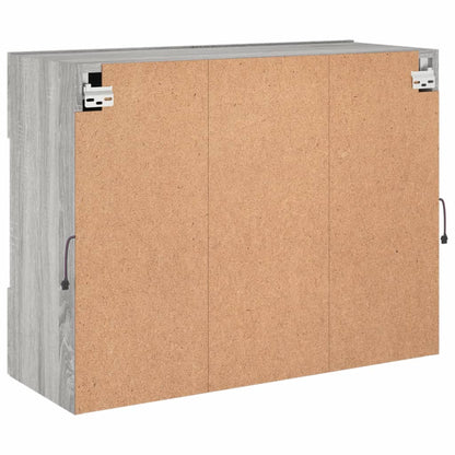 TV Wall Cabinet with LED Lights Grey Sonoma 78.5x30x60.5 cm