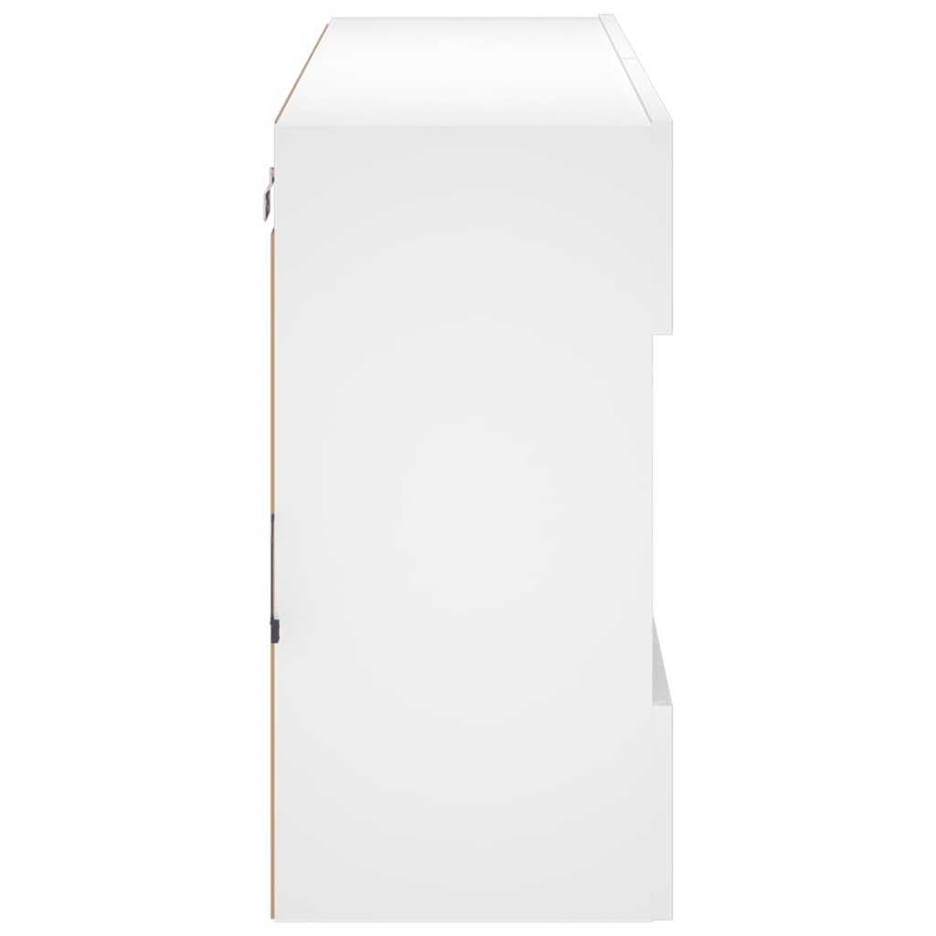 TV Wall Cabinet with LED Lights White 98.5x30x60.5 cm