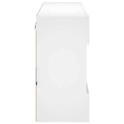 TV Wall Cabinet with LED Lights White 98.5x30x60.5 cm