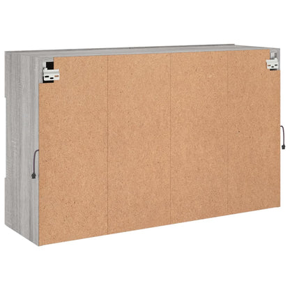 TV Wall Cabinet with LED Lights Grey Sonoma 98.5x30x60.5 cm