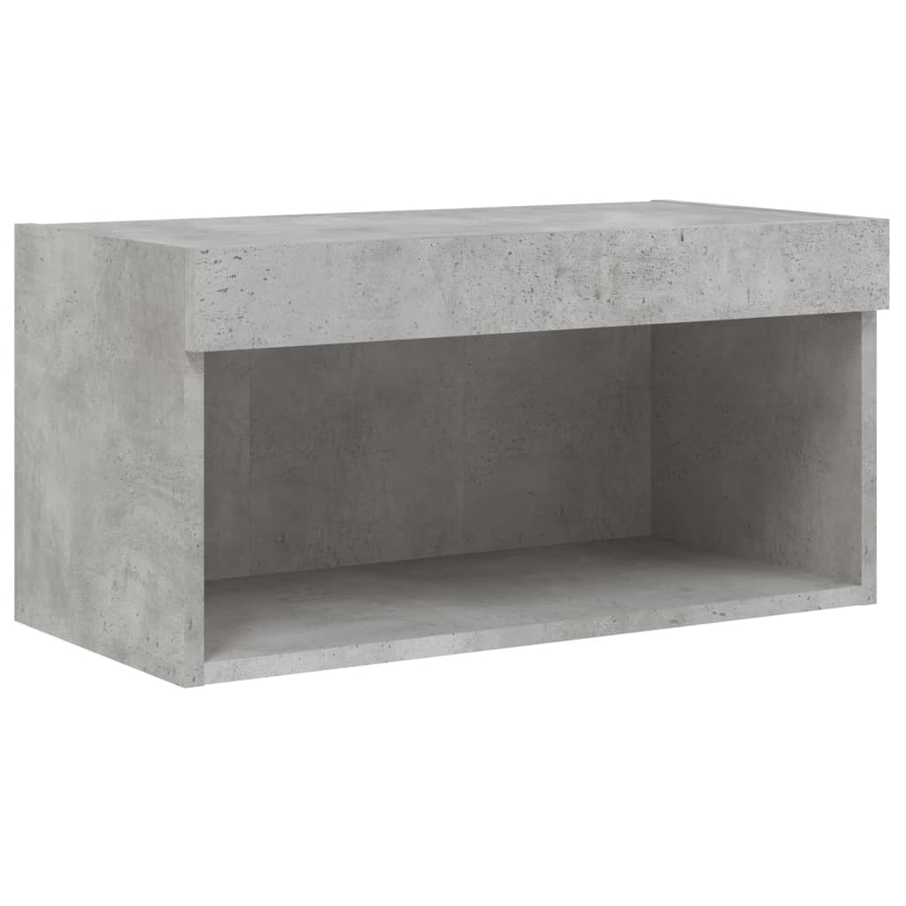 TV Cabinet with LED Lights Concrete Grey 60x30x30 cm