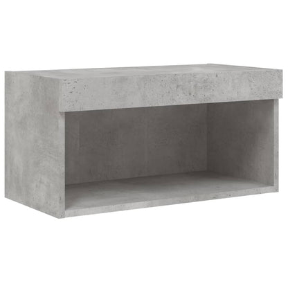 TV Cabinet with LED Lights Concrete Grey 60x30x30 cm